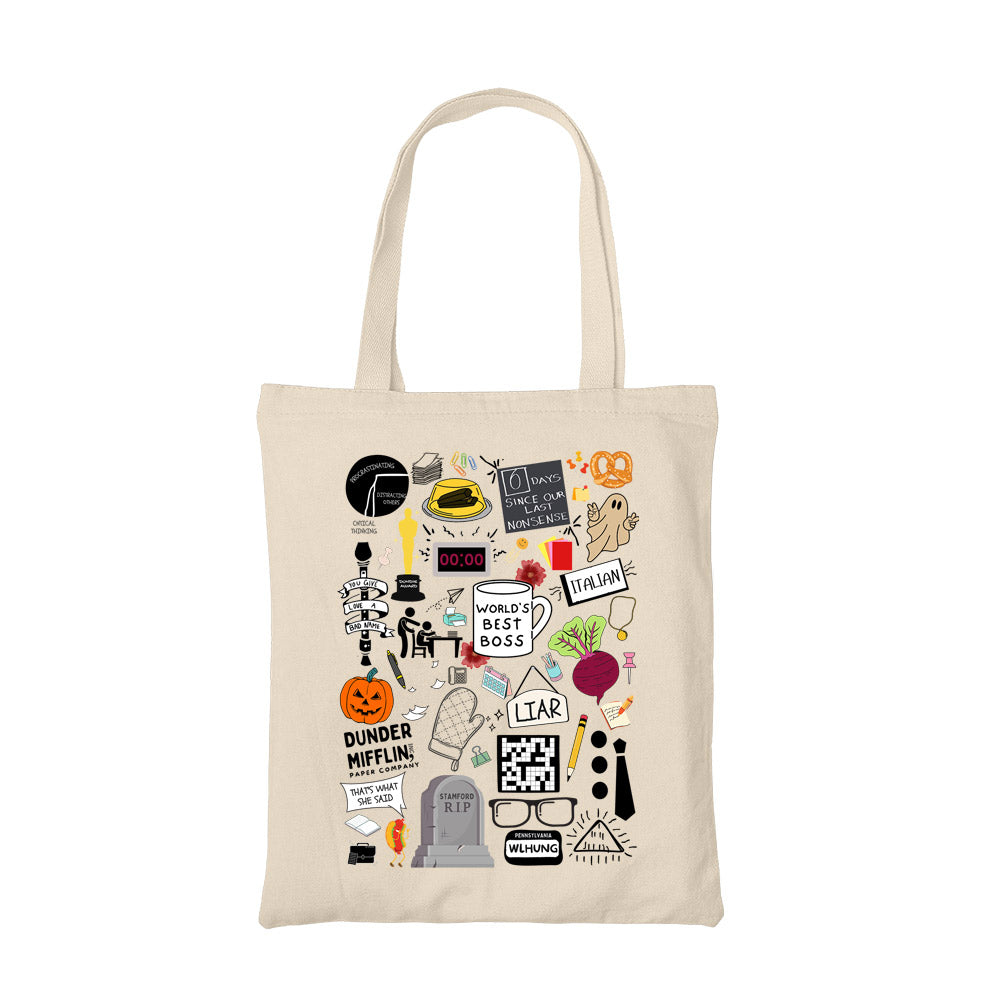 the office dunder doodles tote bag tv & movies buy online united states of america usa the banyan tee tbt men women girls boys unisex