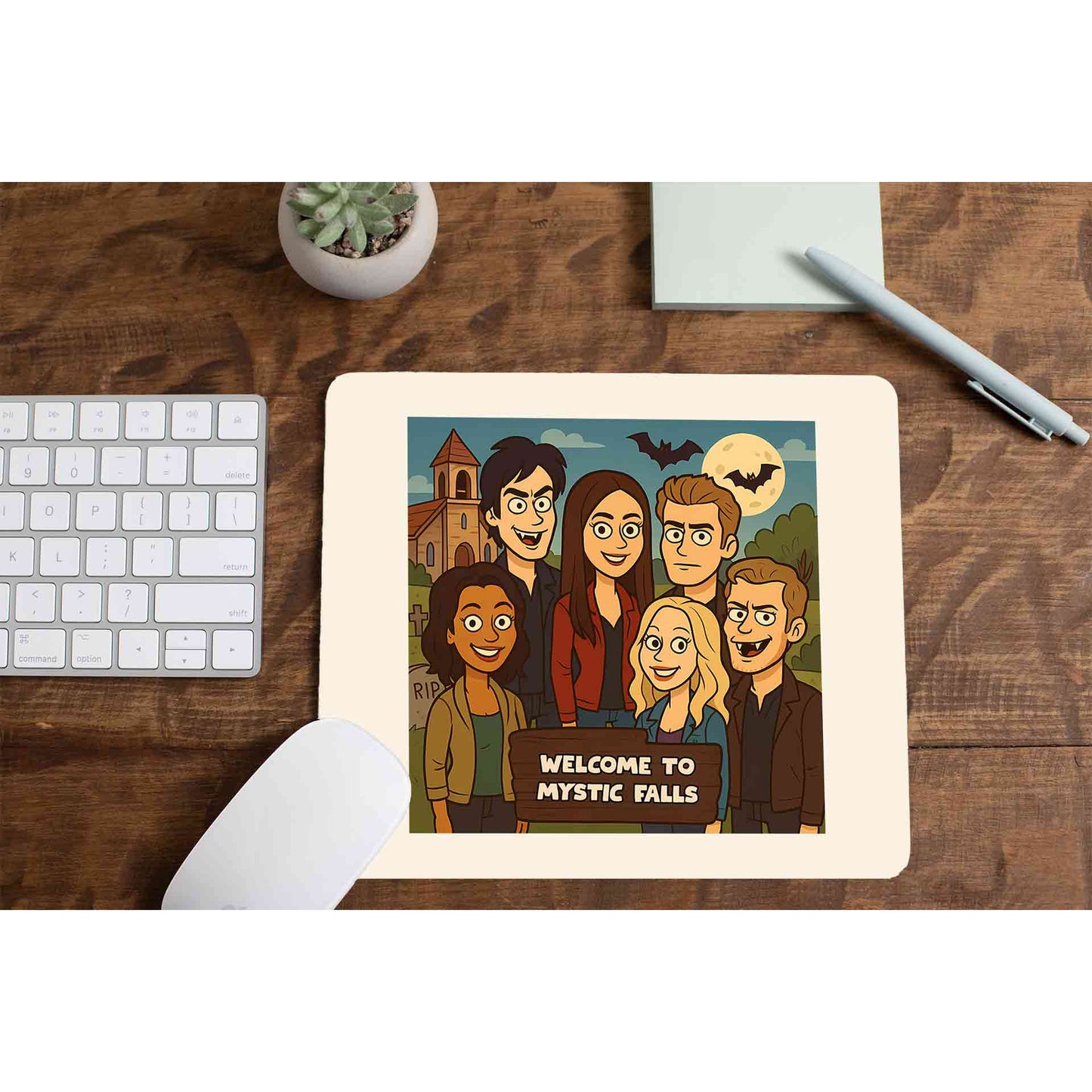 the vampire diaries welcome to mystic falls mousepad logitech large anime tv & movies buy online united states usa the banyan tee tbt men women girls boys unisex