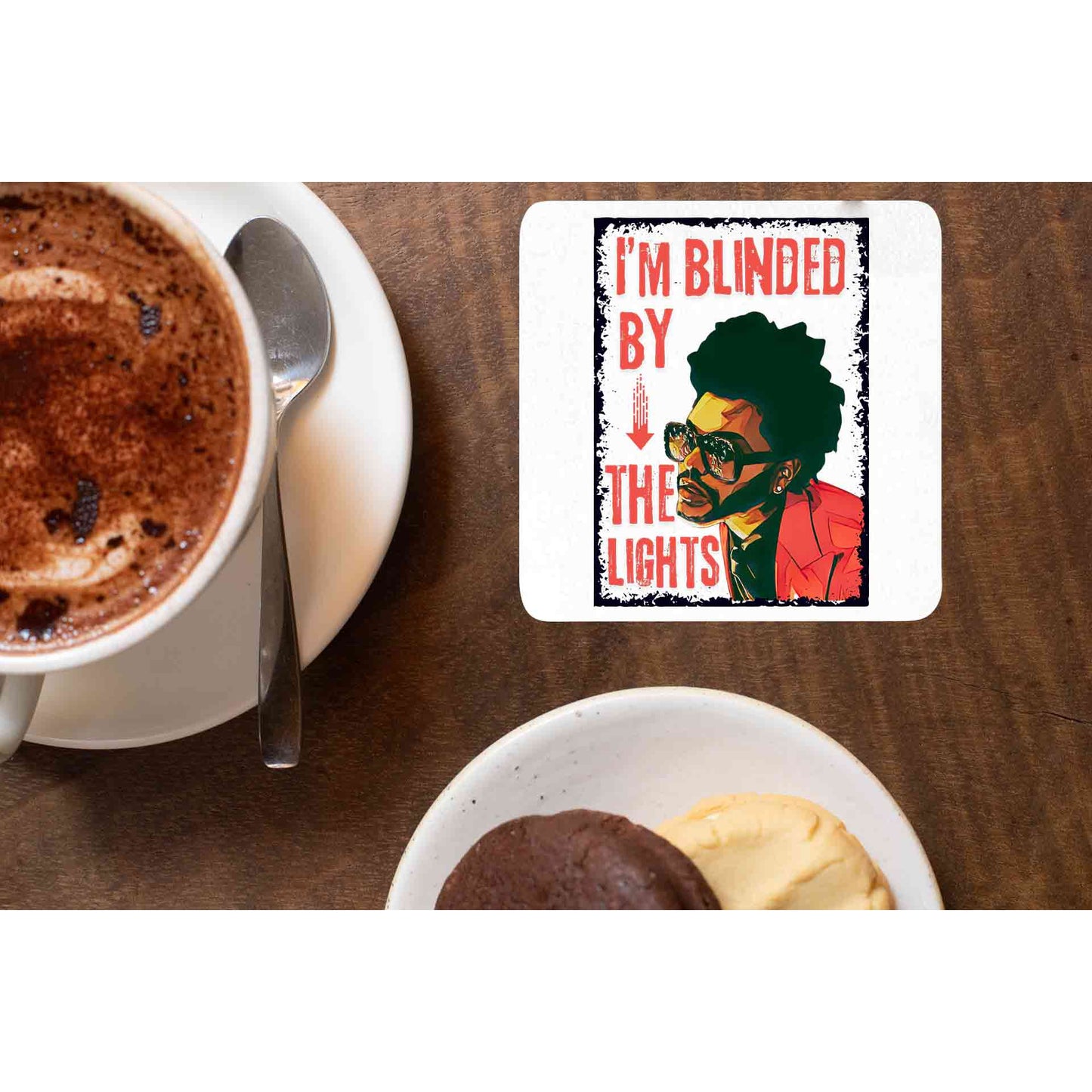 the weeknd i'm blinded by the lights coasters wooden table cups indian music band buy online india the banyan tee tbt men women girls boys unisex