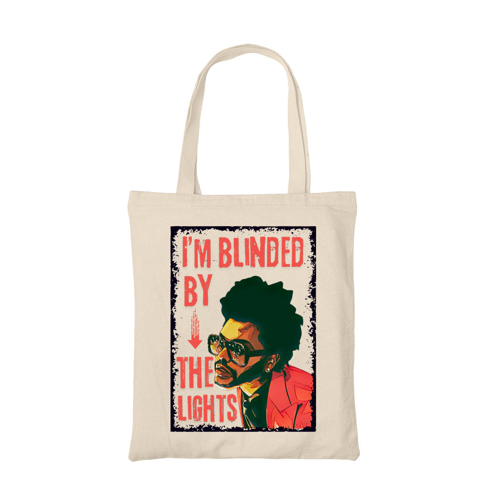 the weeknd i'm blinded by the lights tote bag music band buy online united states of america usa the banyan tee tbt men women girls boys unisex