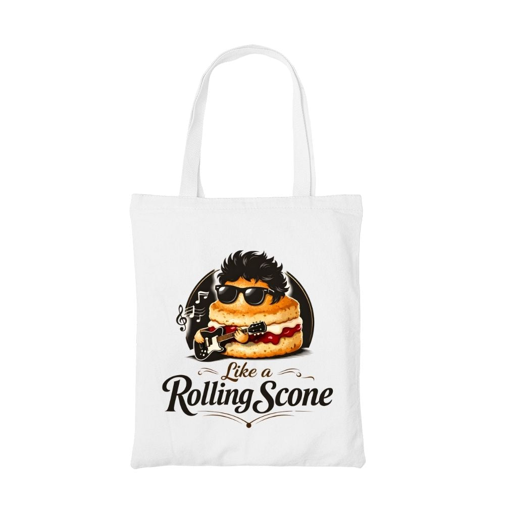 bob dylan rolling scone tote bag cotton printed music band buy online united states usa the banyan tee tbt men women girls boys unisex