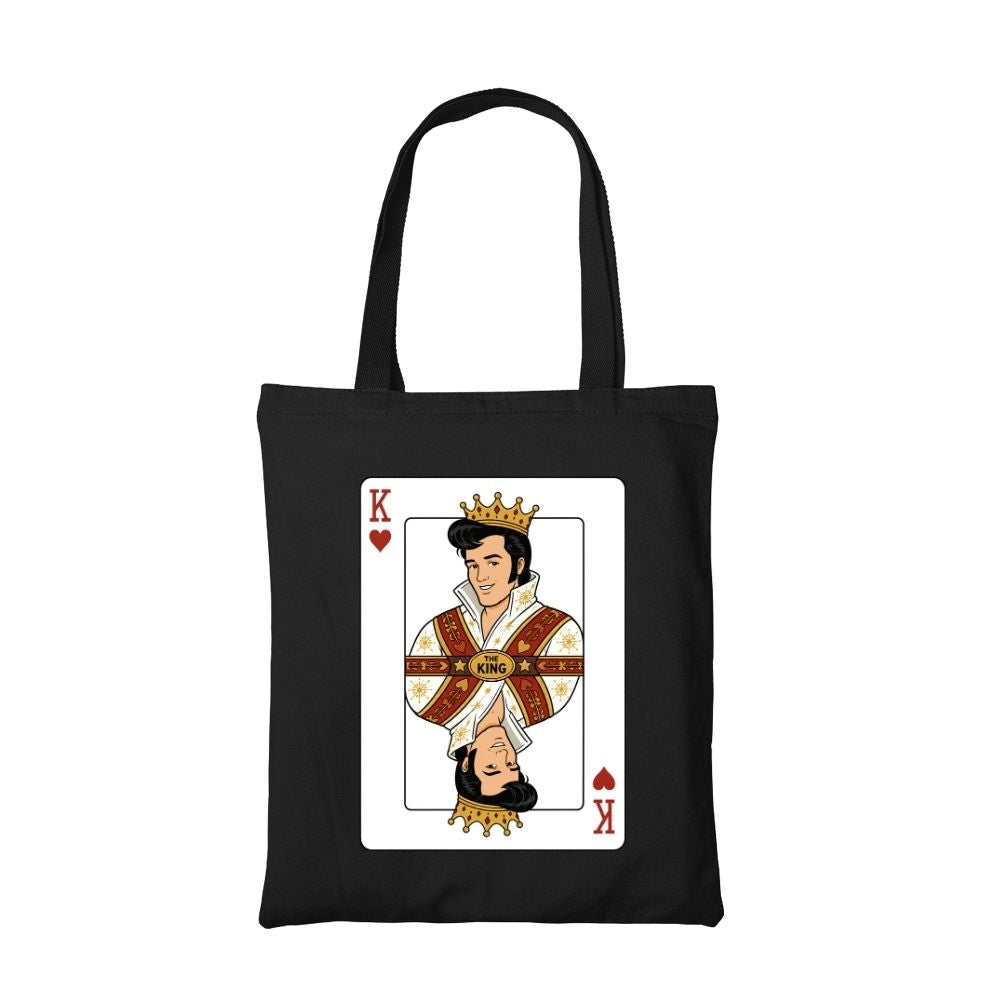elvis presley the king of rock and roll tote bag cotton printed music band buy online united states usa the banyan tee tbt men women girls boys unisex