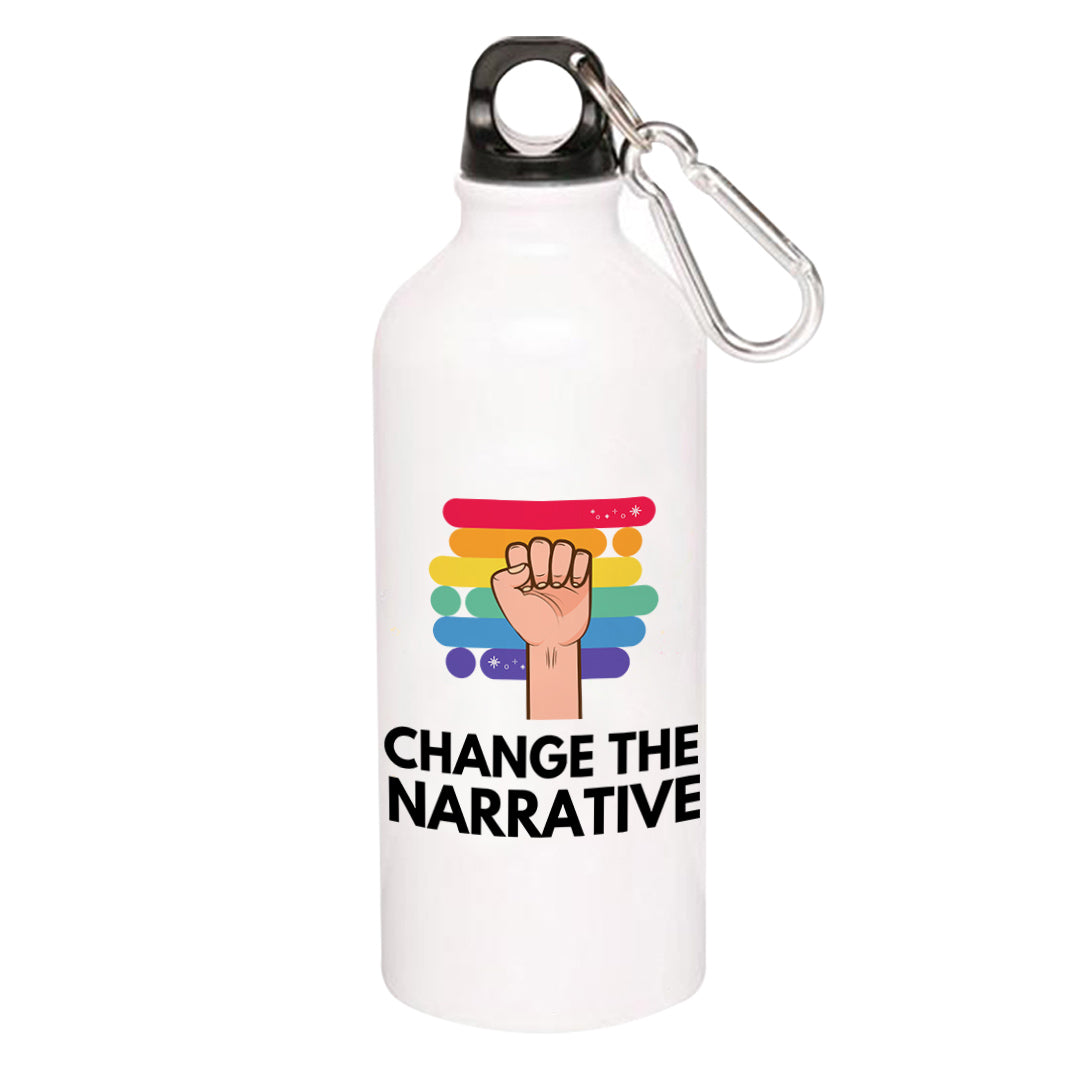 pride change the narrative sipper steel water bottle flask gym shaker printed graphic stylish buy online india the banyan tee tbt men women girls boys unisex - lgbtqia+