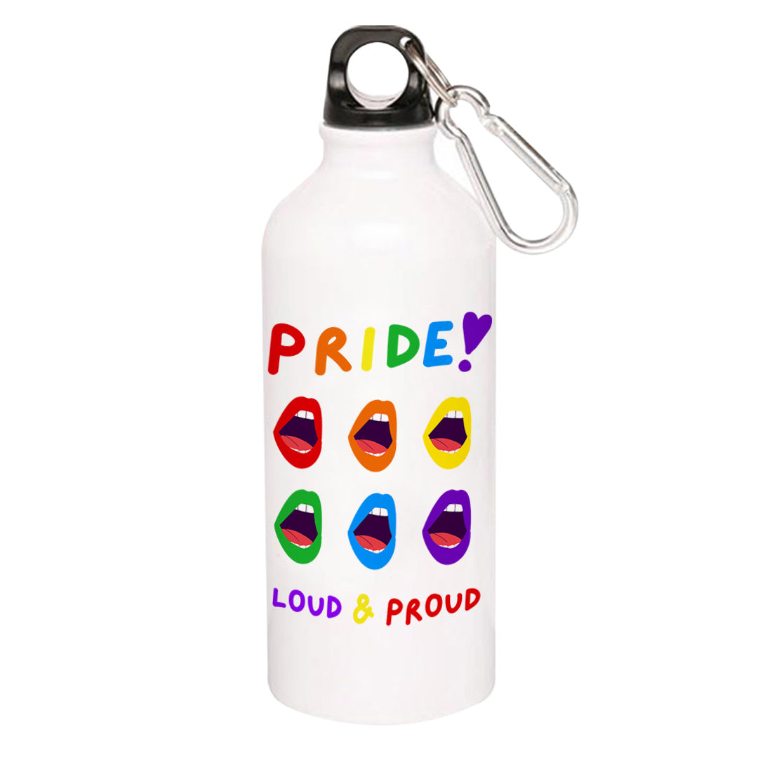 pride loud and proud sipper steel water bottle flask gym shaker printed graphic stylish buy online india the banyan tee tbt men women girls boys unisex - lgbtqia+