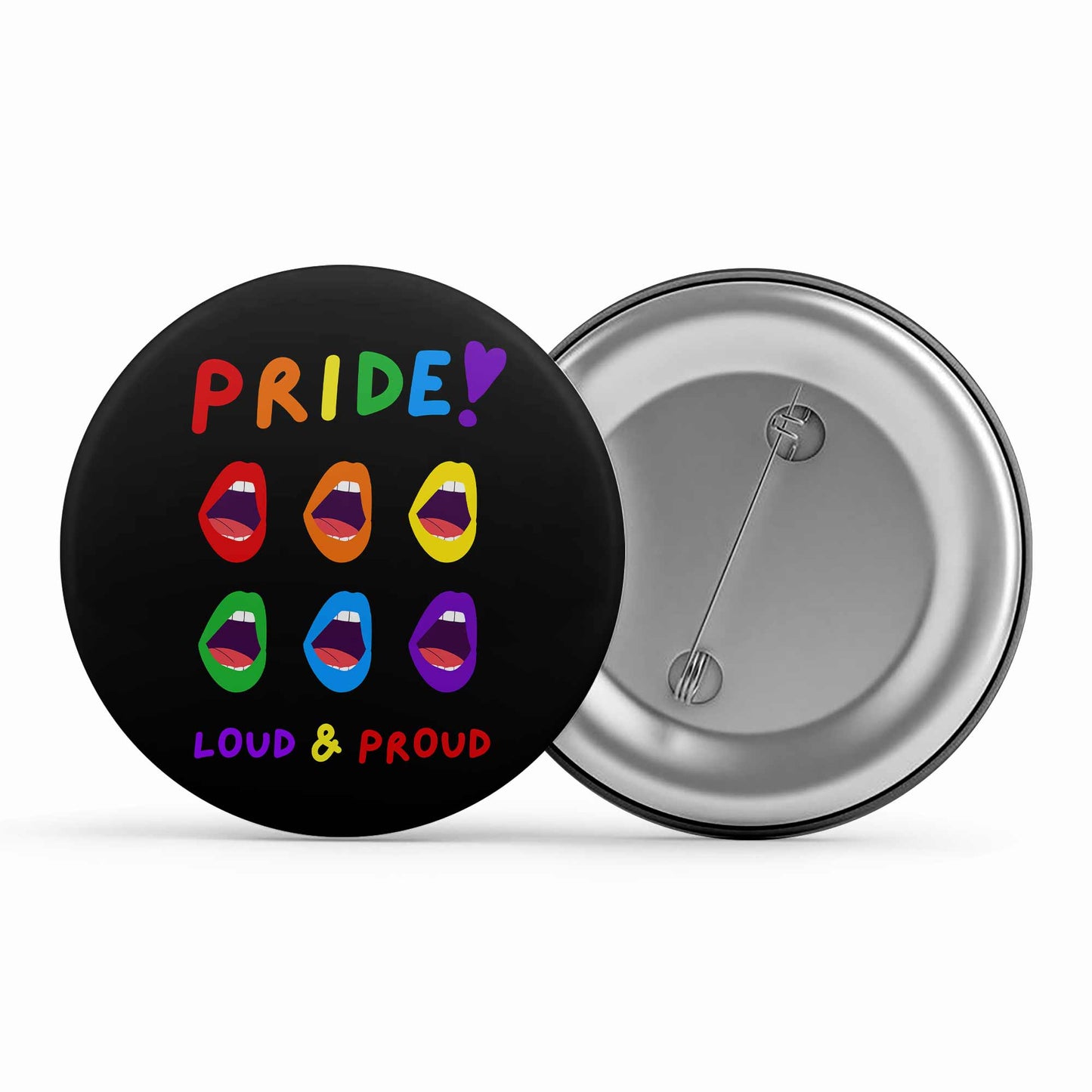 pride loud and proud badge pin button printed graphic stylish buy online united states u s the banyan tee tbt men women girls boys unisex - lgbtqia+
