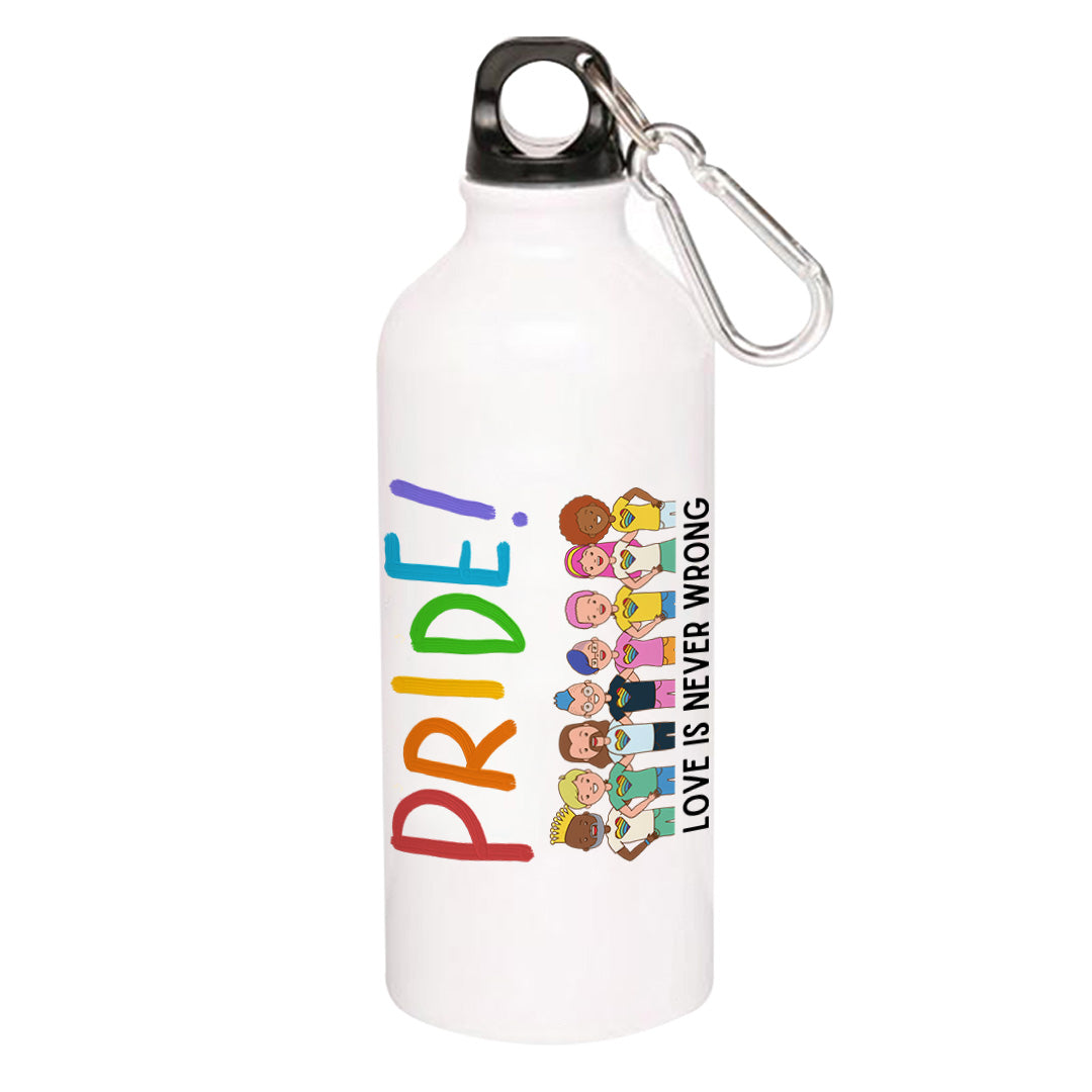 pride love is never wrong sipper steel water bottle flask gym shaker printed graphic stylish buy online india the banyan tee tbt men women girls boys unisex - lgbtqia+