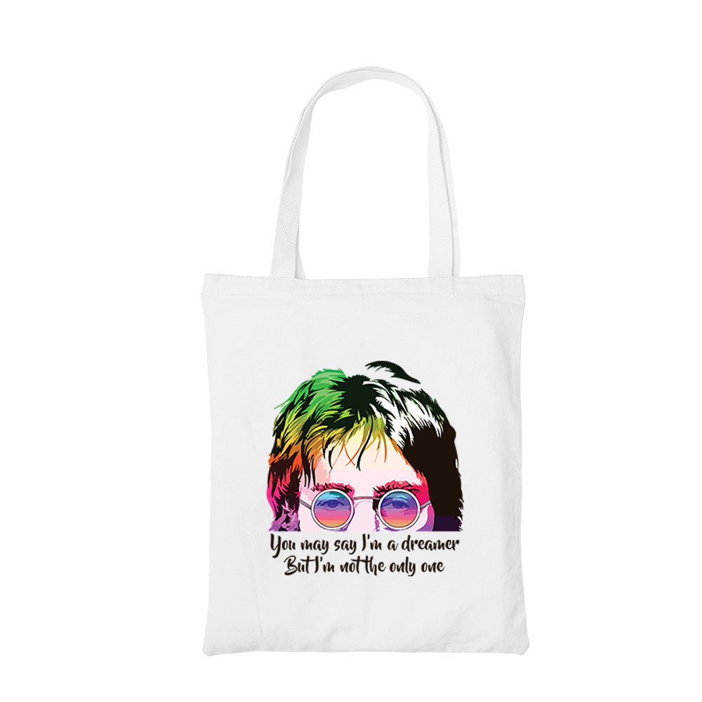 the beatles dreamer tote bag hand printed cotton women men unisex