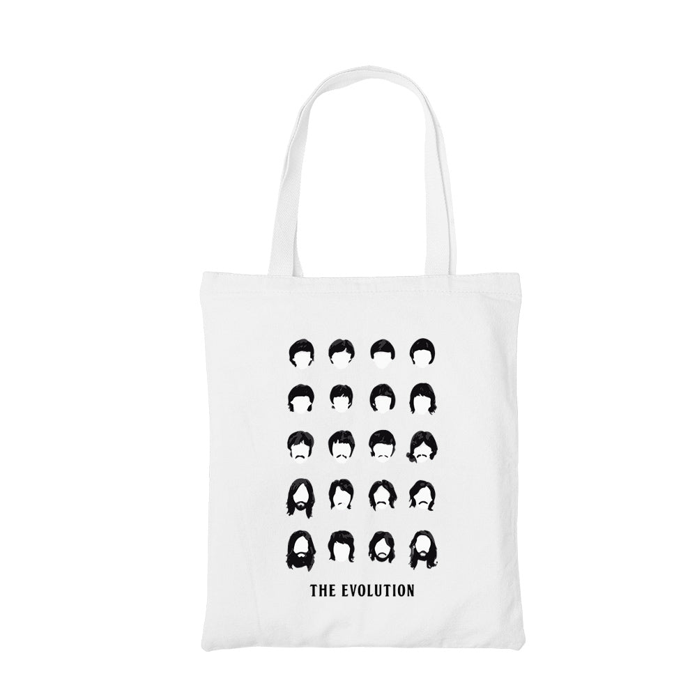 the beatles evolution tote bag hand printed cotton women men unisex