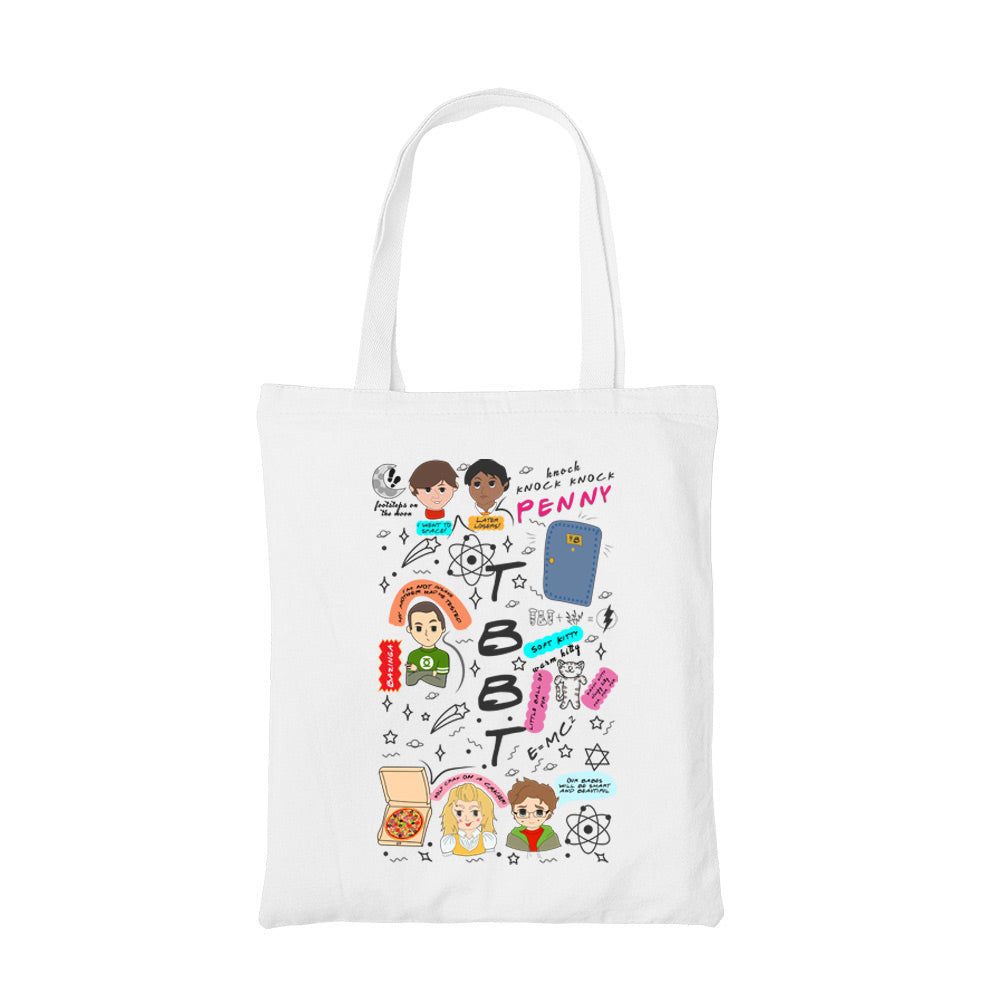 the big bang theory big bang doodle tote bag hand printed cotton women men unisex