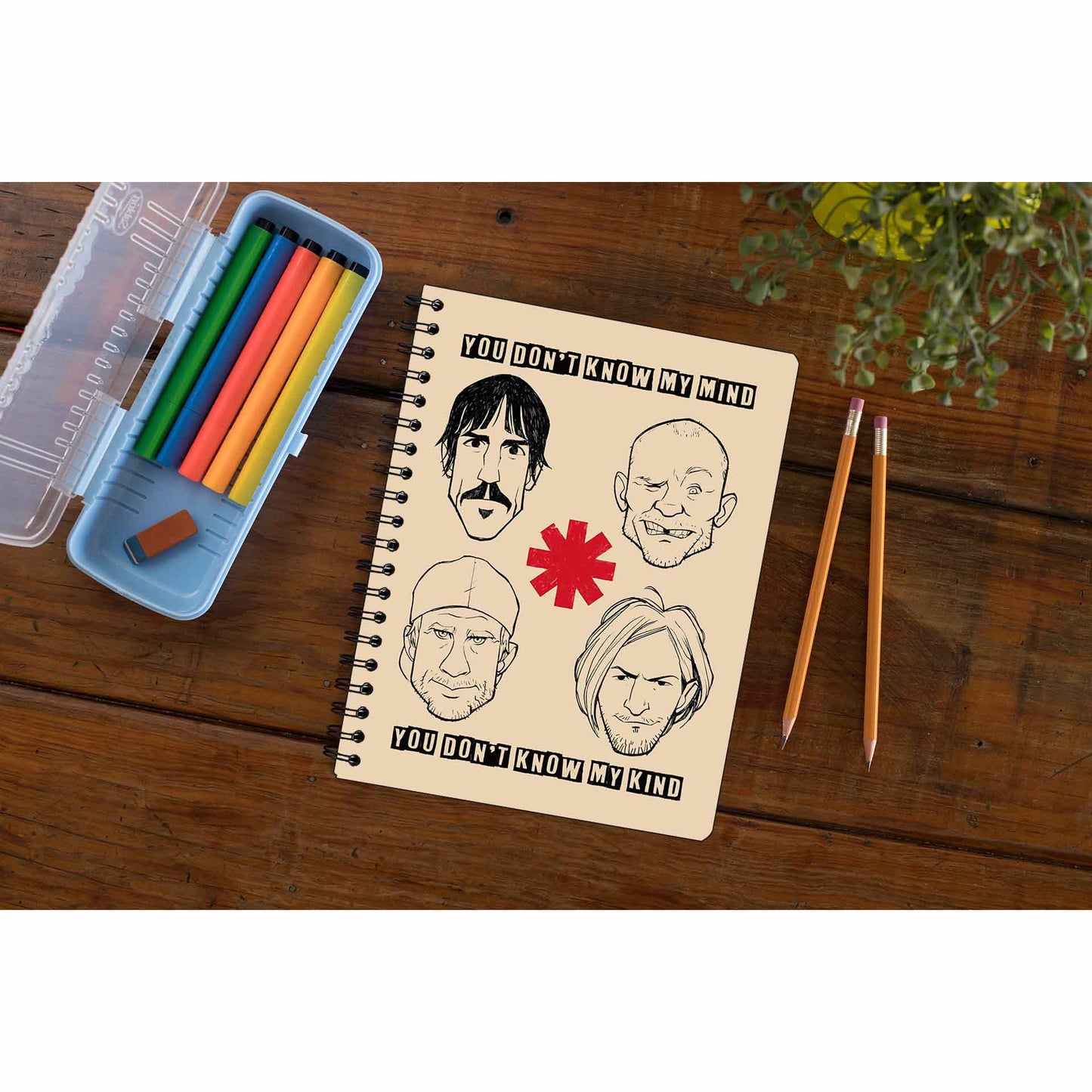 red hot chili peppers dark necessities notebook notepad diary buy online united states of america usa the banyan tee tbt unruled