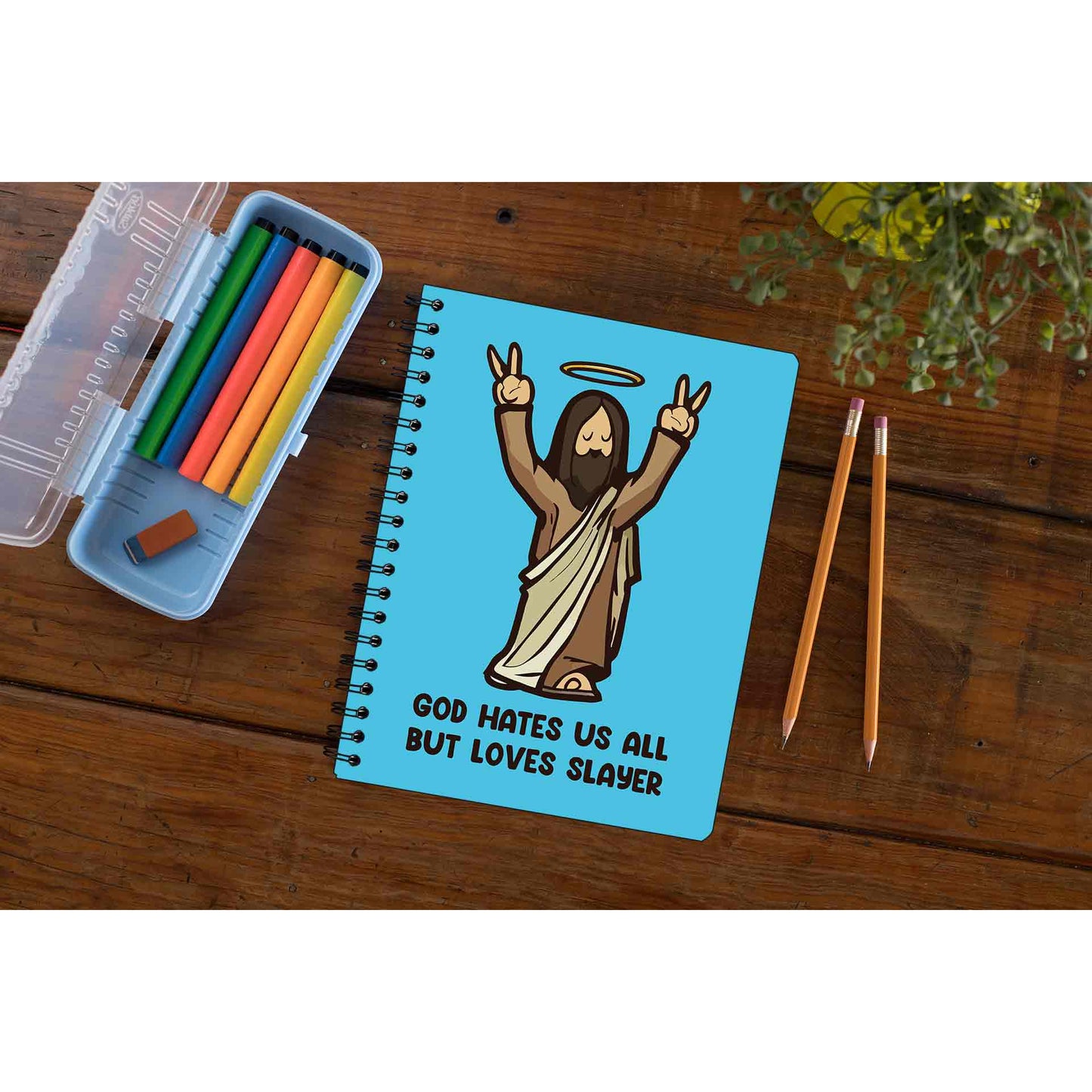 slayer god loves slayer notebook notepad diary buy online united states of america usa the banyan tee tbt unruled