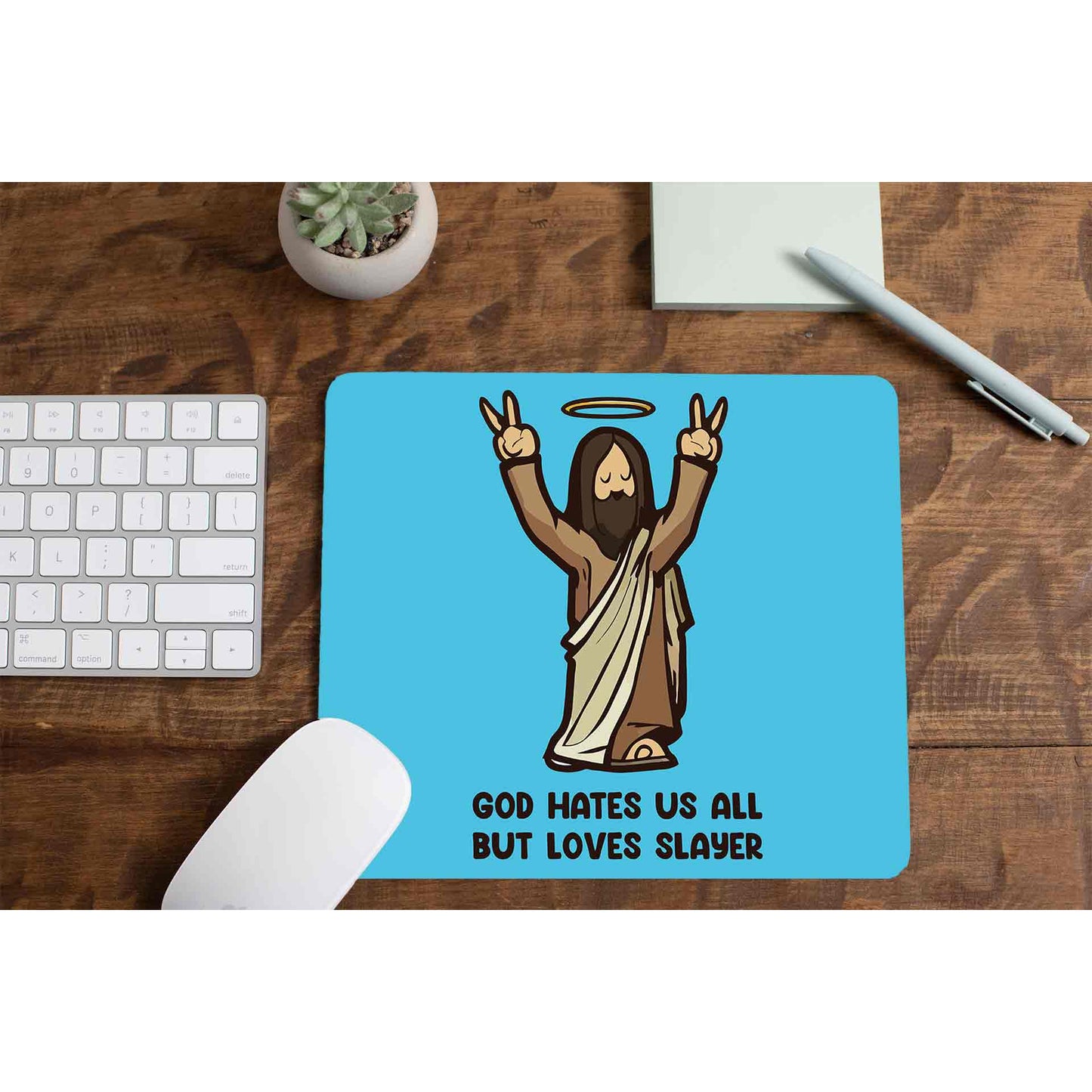 slayer god loves slayer mousepad logitech large anime music band buy online united states of america usa the banyan tee tbt men women girls boys unisex