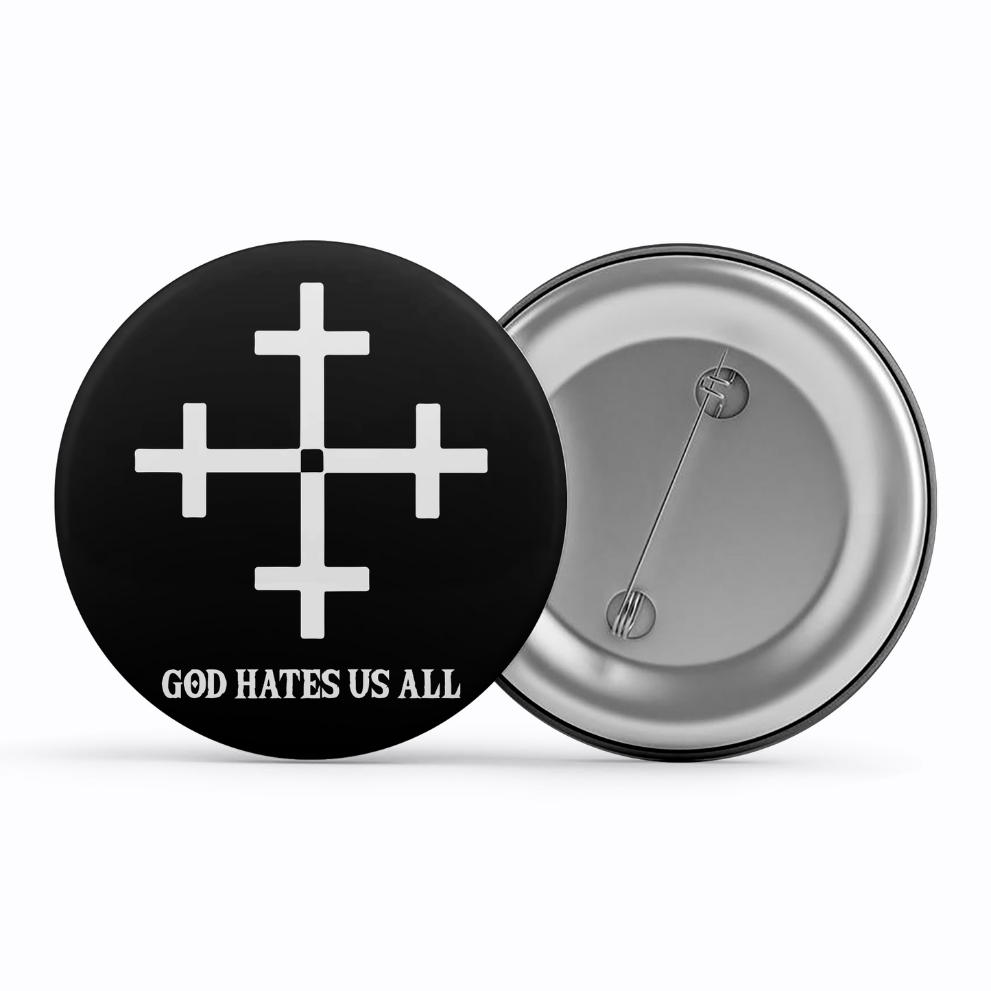 slayer god hates us all badge pin button music band buy online united states of america usa the banyan tee tbt men women girls boys unisex