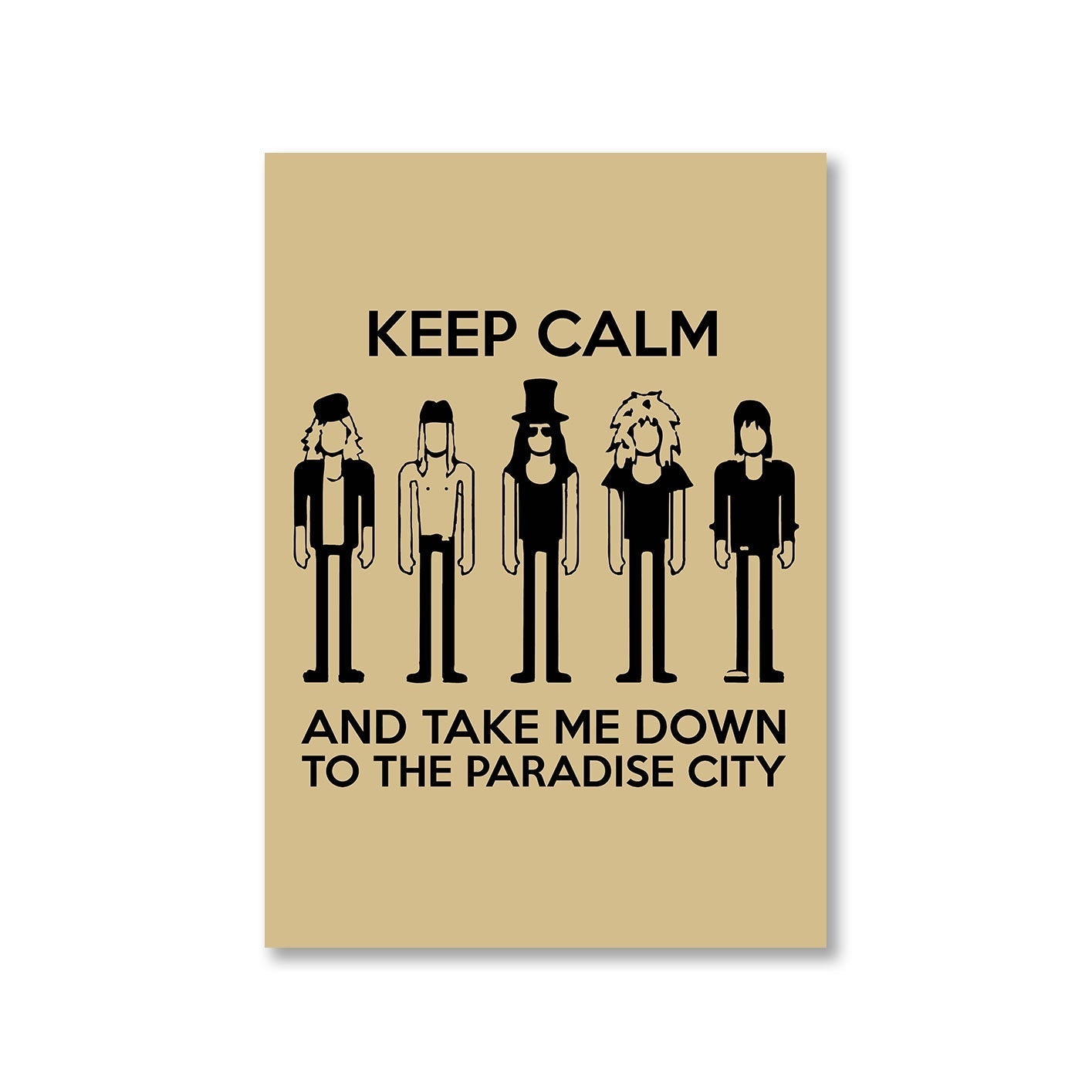 guns n' roses keep calm - paradise city poster wall art buy online united states of america usa the banyan tee tbt a4