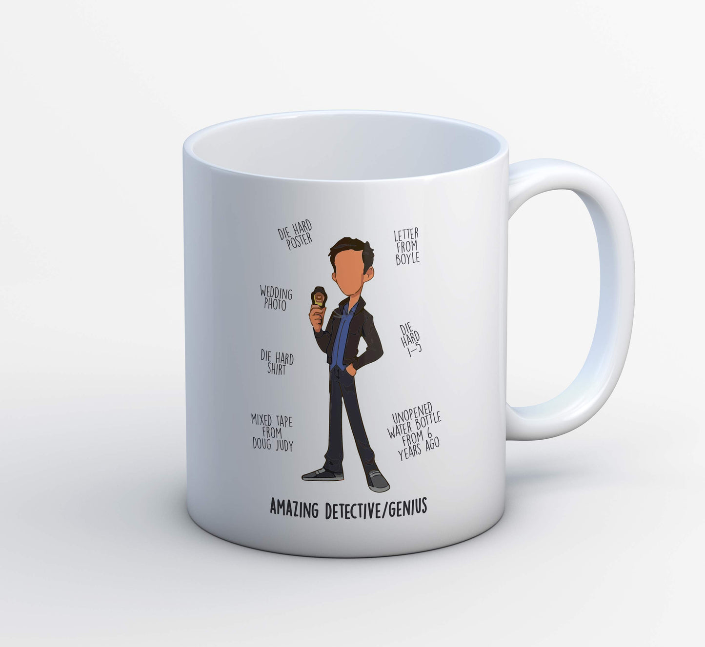 brooklyn nine-nine amazing detective / genius mug coffee ceramic tv & movies buy online usa united states of america the banyan tee tbt men women girls boys unisex stranger things eleven demogorgon shadow monster dustin quote vector art clothing accessories merchandise