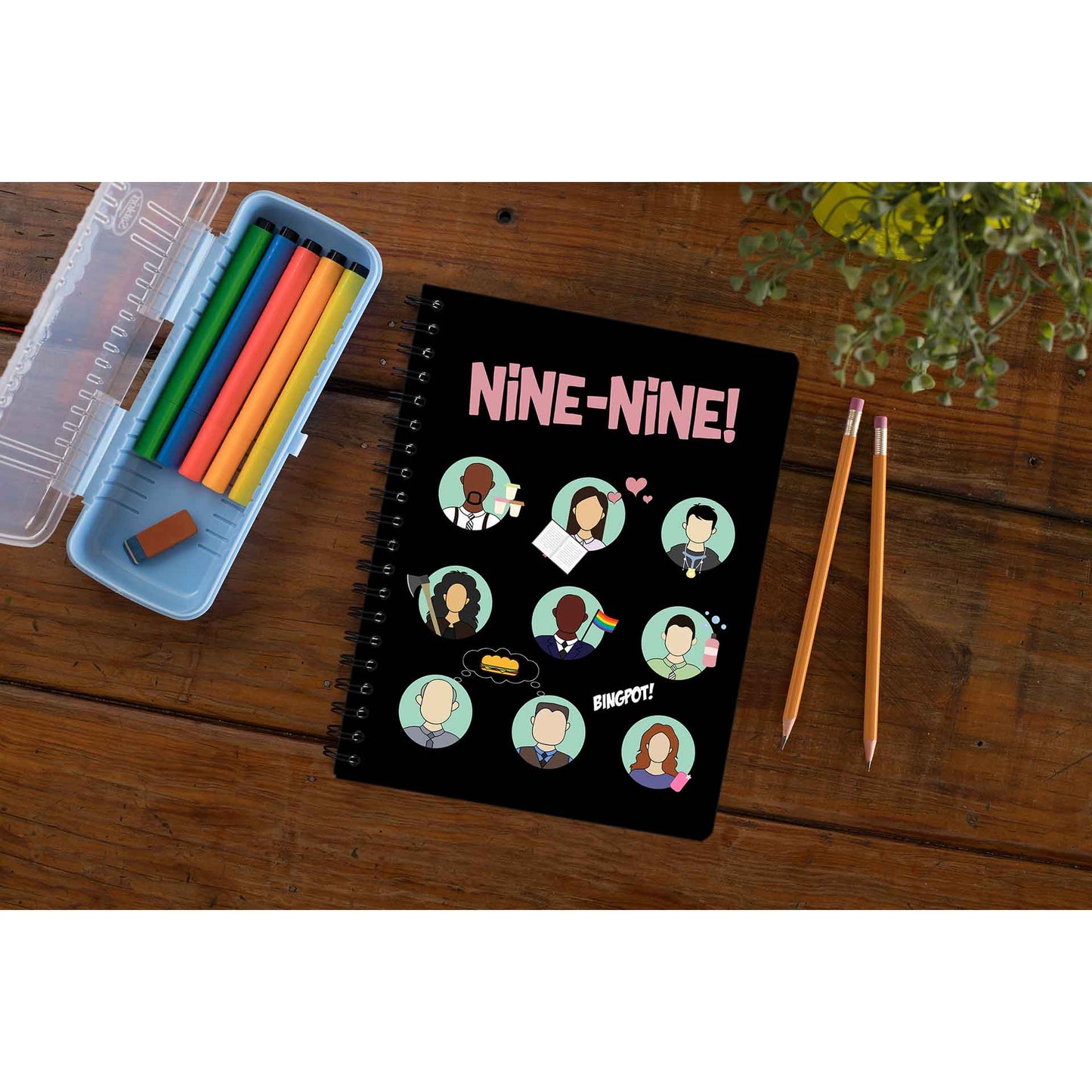 brooklyn nine-nine nine-nine notebook notepad diary buy online united states of america usa the banyan tee tbt unruled detective jake peralta terry charles boyle gina linetti andy samberg merchandise clothing acceessories