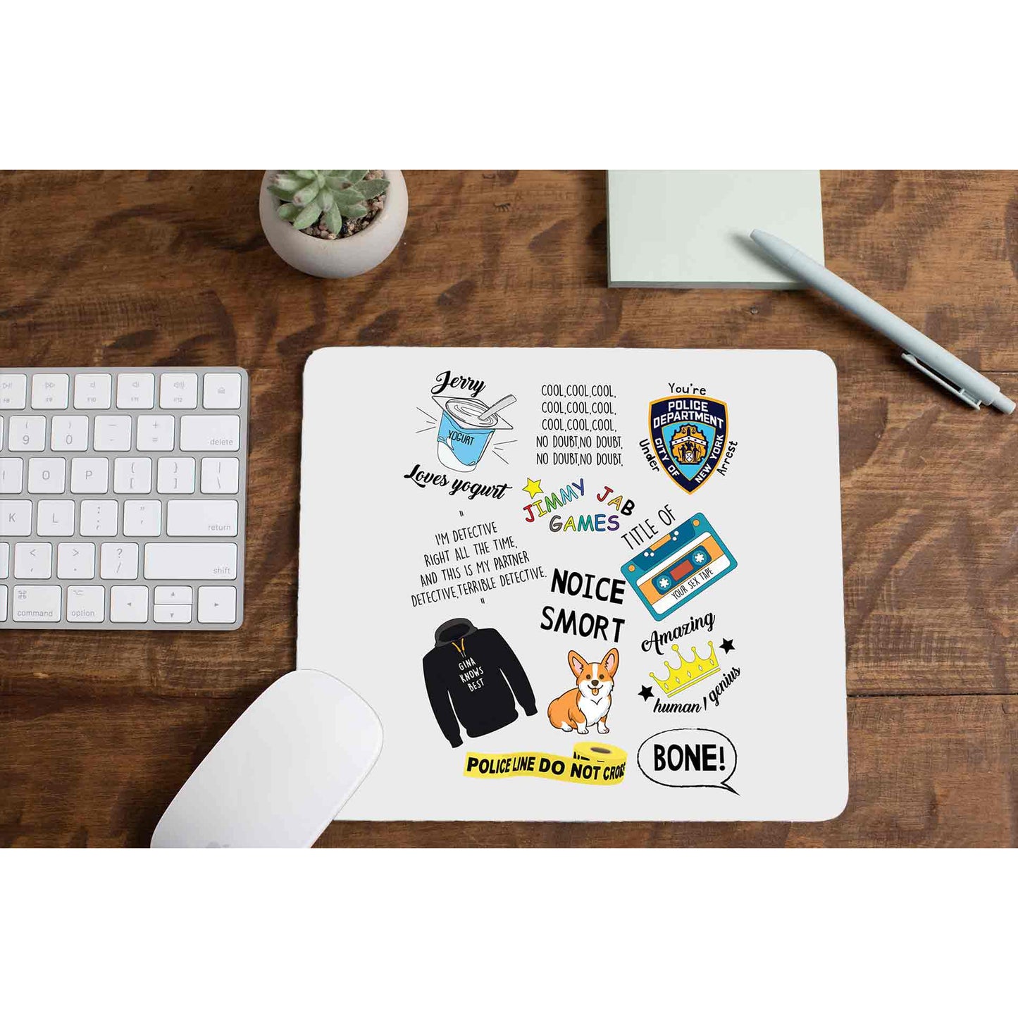 brooklyn nine-nine nine-nine doodle mousepad logitech large anime buy online united states of america usa the banyan tee tbt men women girls boys unisex detective jake peralta terry charles boyle gina linetti andy samberg merchandise clothing acceessories