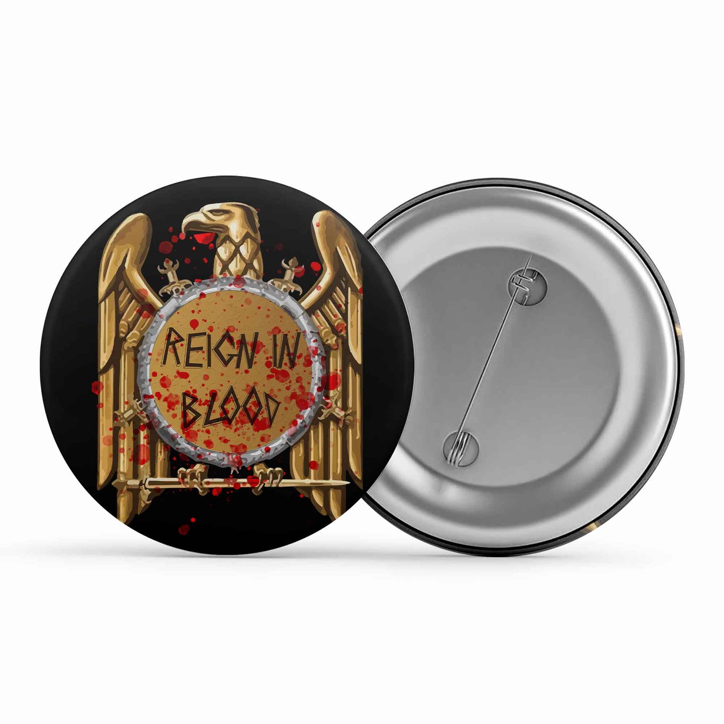 slayer reign in blood badge pin button music band buy online united states of america usa the banyan tee tbt men women girls boys unisex