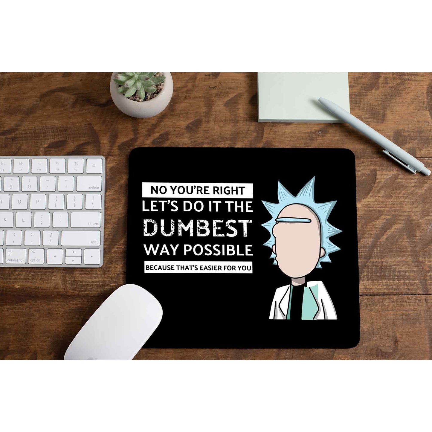 rick and morty dumbest way mousepad logitech large anime buy online united states of america usa the banyan tee tbt men women girls boys unisex rick and morty online summer beth mr meeseeks jerry quote vector art clothing accessories merchandise