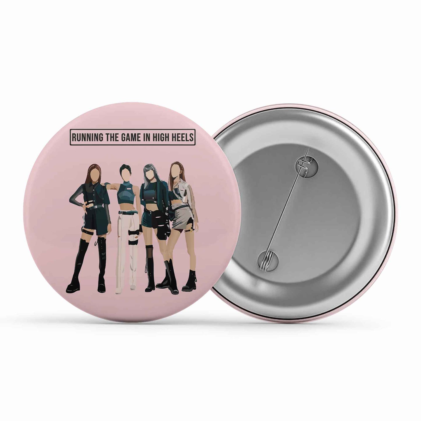 black pink running the game badge pin button music band buy online india the banyan tee tbt men women girls boys unisex song k pop jennie lisa jisoo rose