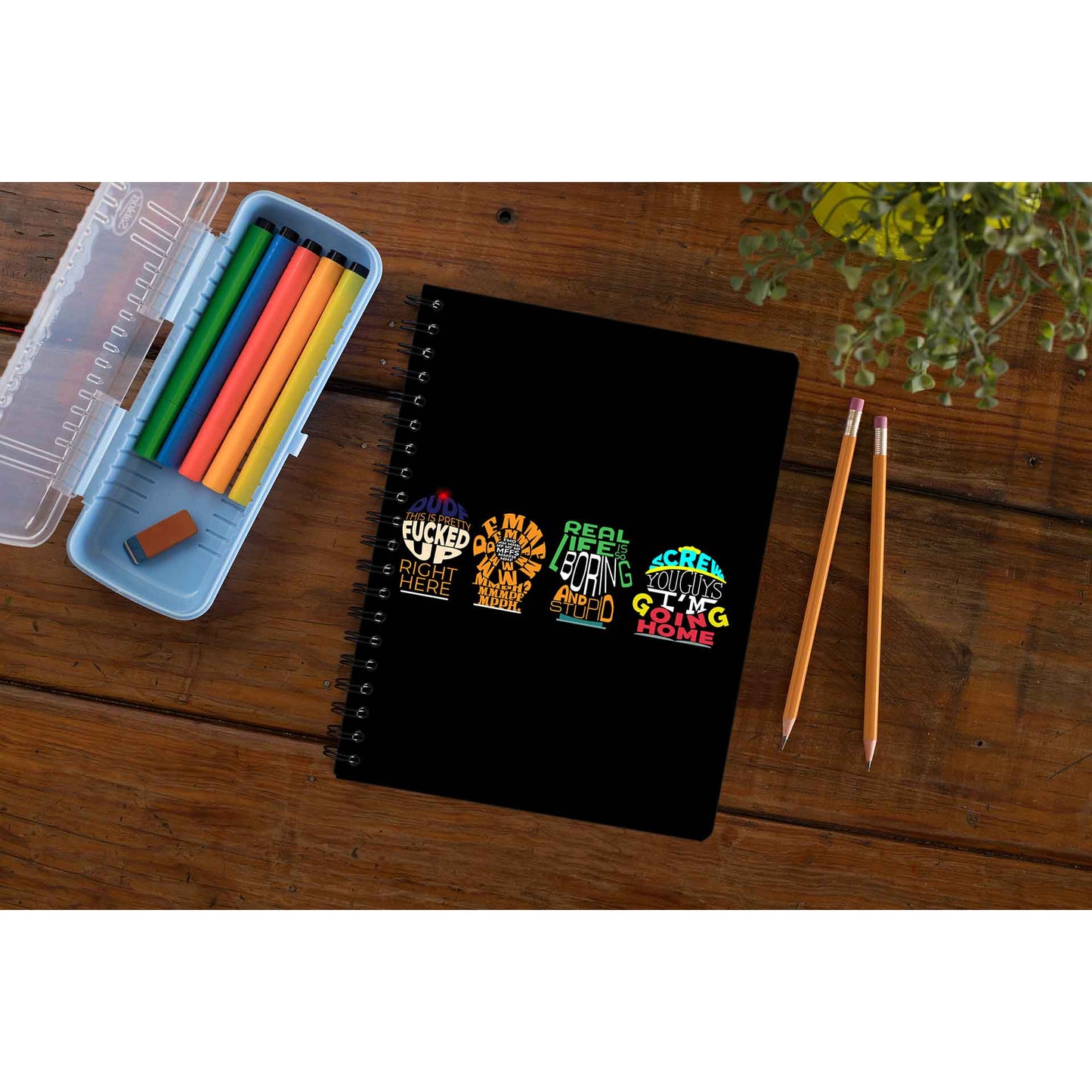 south park typography notebook notepad diary buy online united states of america usa the banyan tee tbt unruled south park kenny cartman stan kyle cartoon character illustration