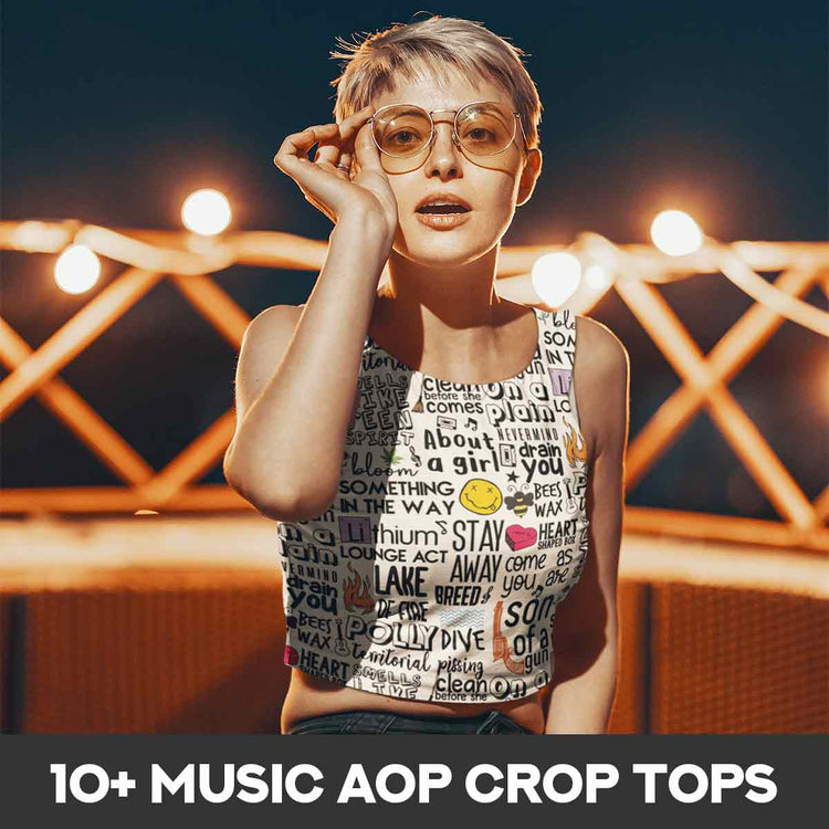 music aop crop tops