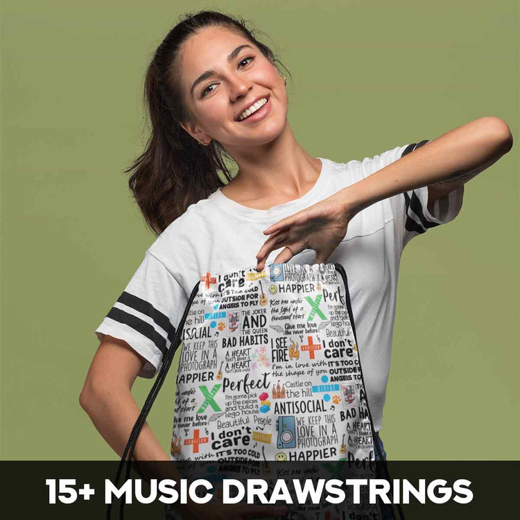 Music Inspired Drawstring Bags