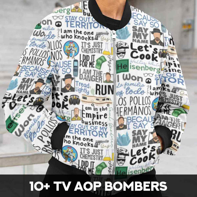 TV Inspired AOP Bomber Jackets