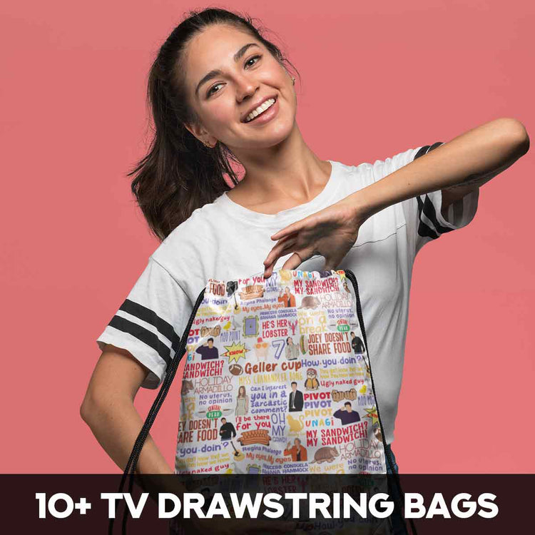 TV Inspired Drawstring Bags