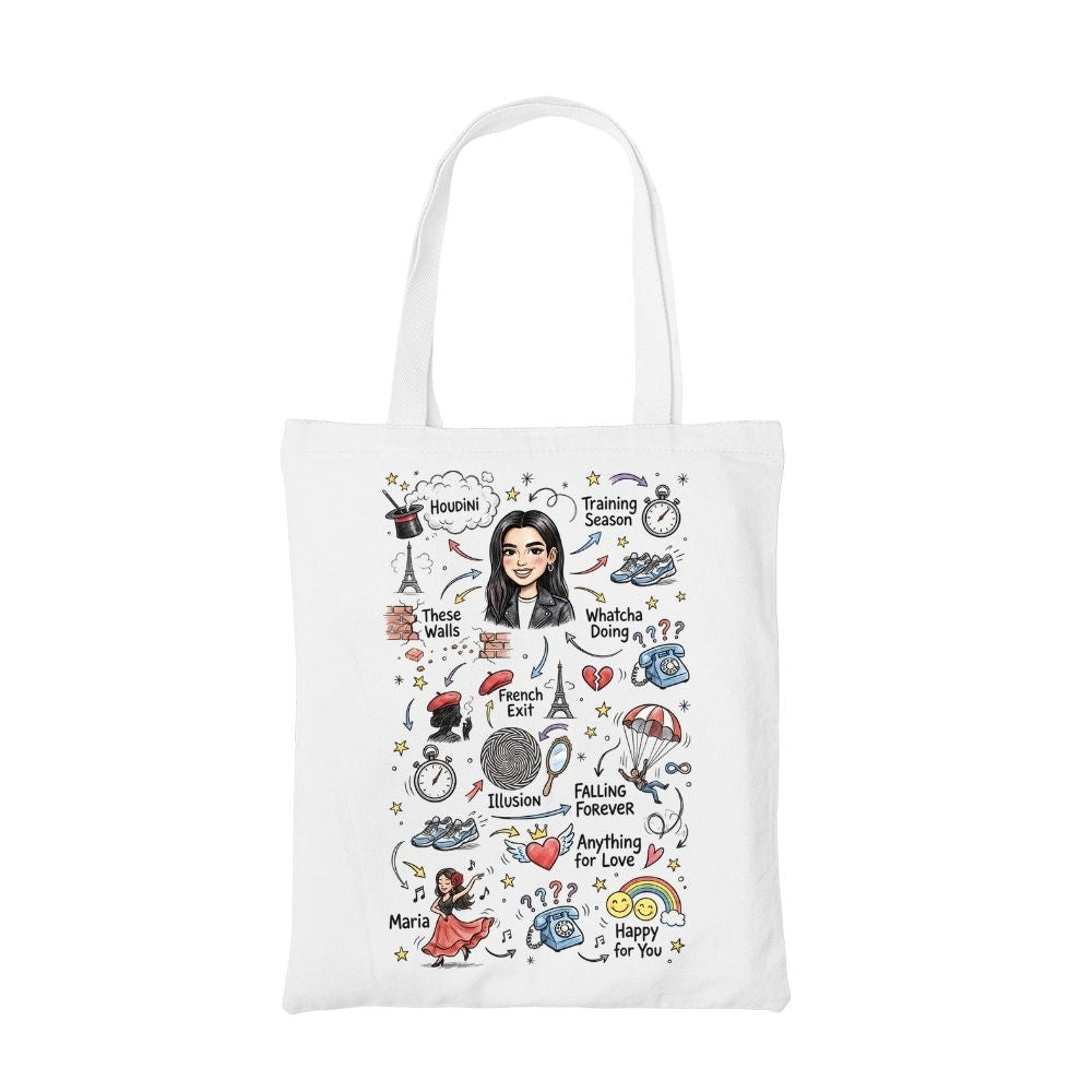 dua lipa du-dle tote bag cotton printed music band buy online united states usa the banyan tee tbt men women girls boys unisex  