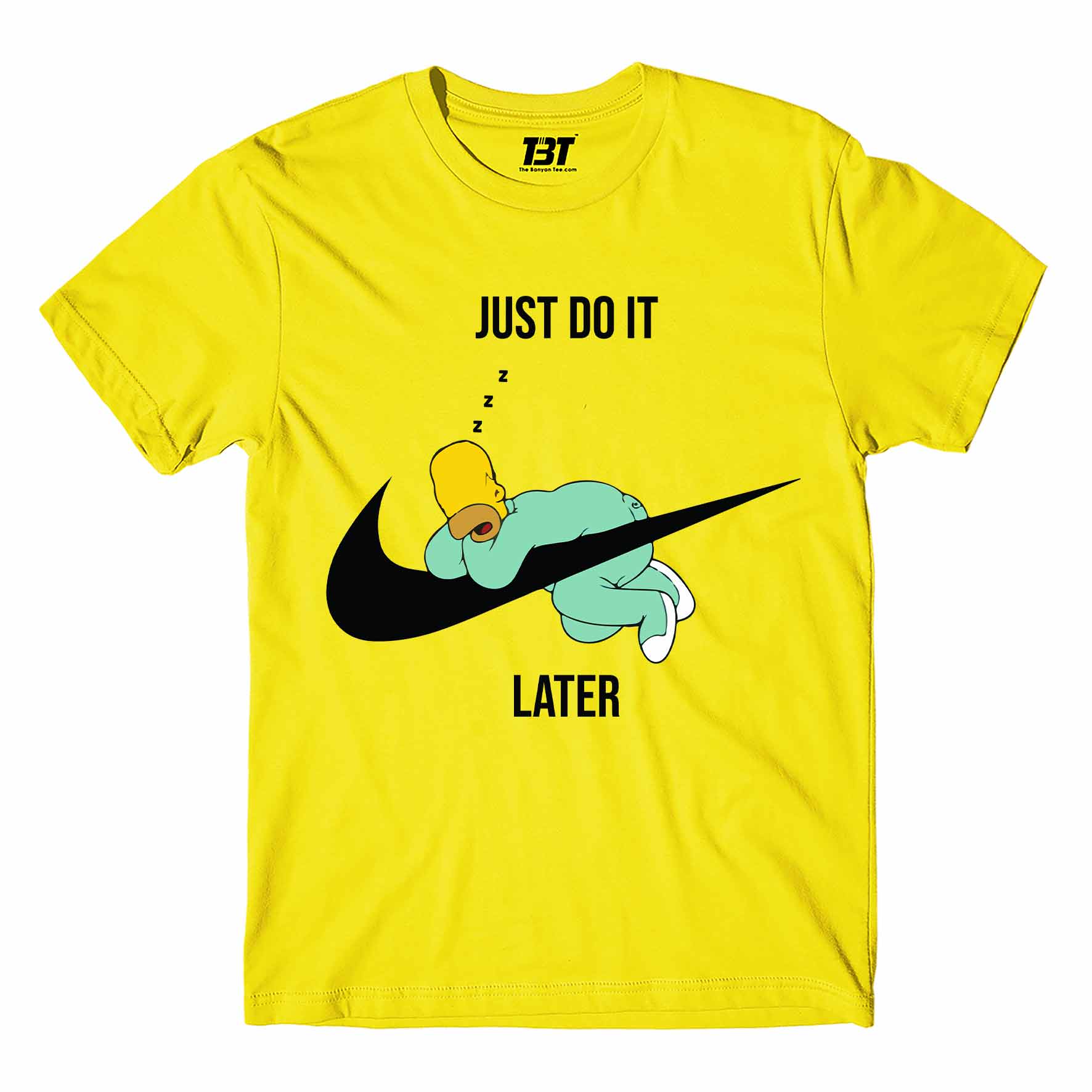 the simpsons just do it later t-shirt tv & movies buy online united states usa the banyan tee tbt men women girls boys unisex yellow - homer simpson