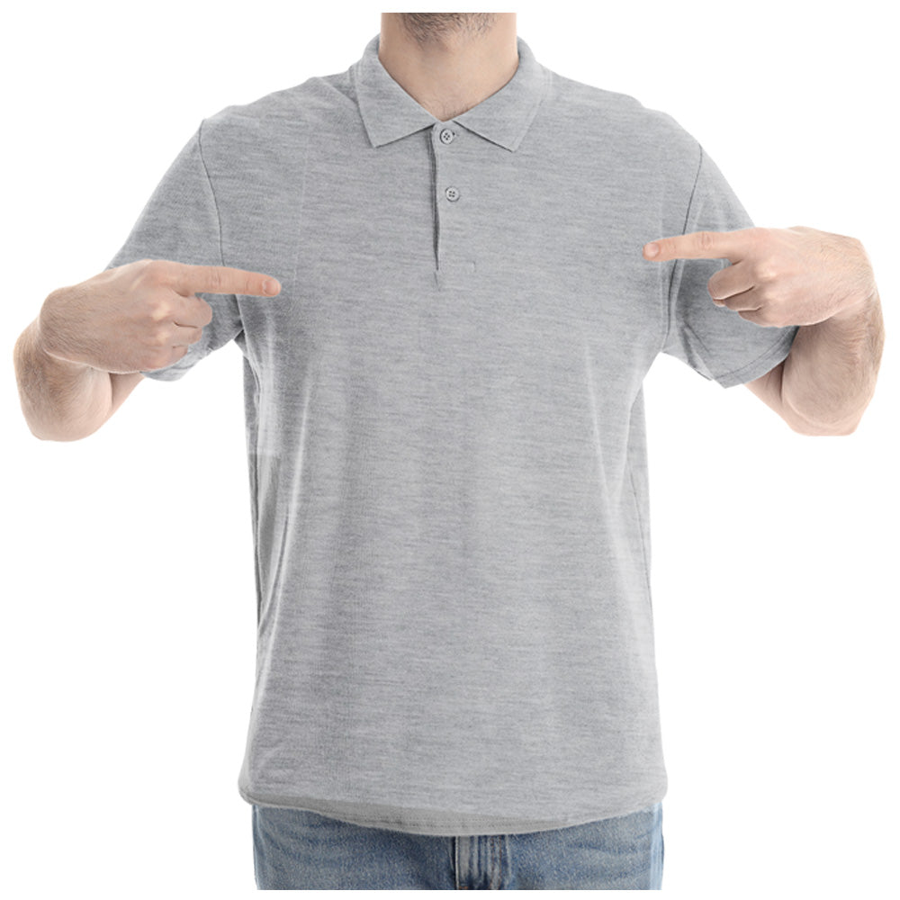 Grey Melange Polo T shirt | Premium Cotton | Wardrobe Essential