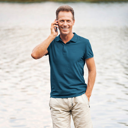 Coral Blue Polo T shirt | Premium Cotton | Wardrobe Essential