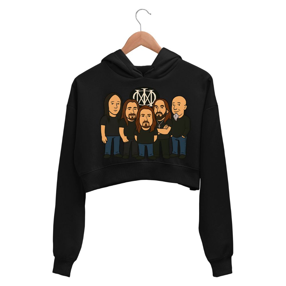 dream theater toon theater crop hoodie hooded sweatshirt upper winterwear music band buy online united states usa the banyan tee tbt men women girls boys unisex black 