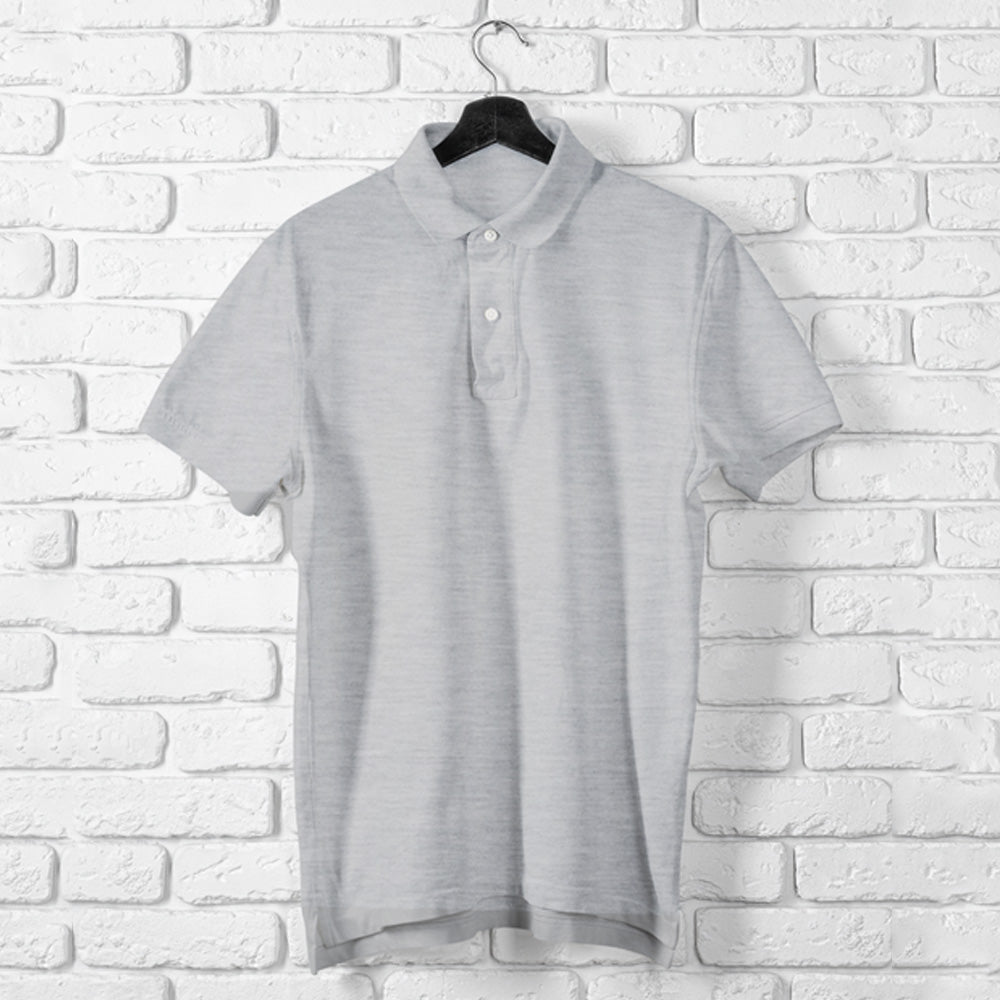 Grey Melange Polo T shirt | Premium Cotton | Wardrobe Essential
