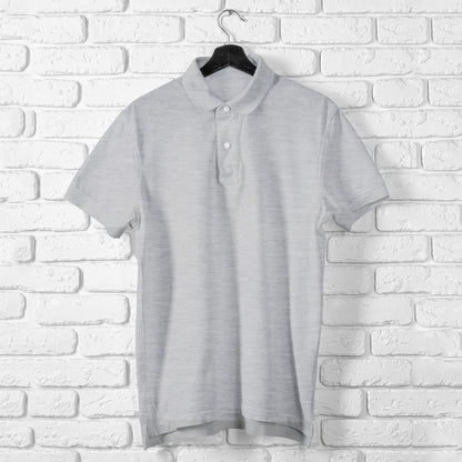 Grey Melange Polo T shirt | Premium Cotton | Wardrobe Essential