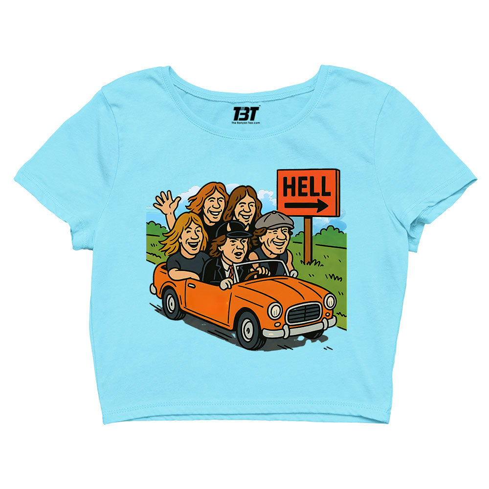 ac/dc highway to hell crop top music band buy online united states of america usa the banyan tee tbt men women girls boys unisex sky blue
