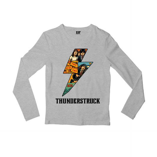 ac/dc thunderstruck full sleeves long sleeves music band buy online india the banyan tee tbt men women girls boys unisex gray