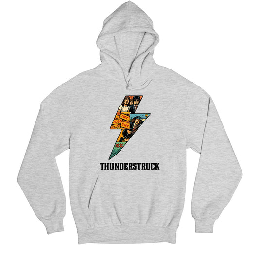 ac/dc thunderstruck hoodie hooded sweatshirt winterwear music band buy online united states usa the banyan tee tbt men women girls boys unisex gray