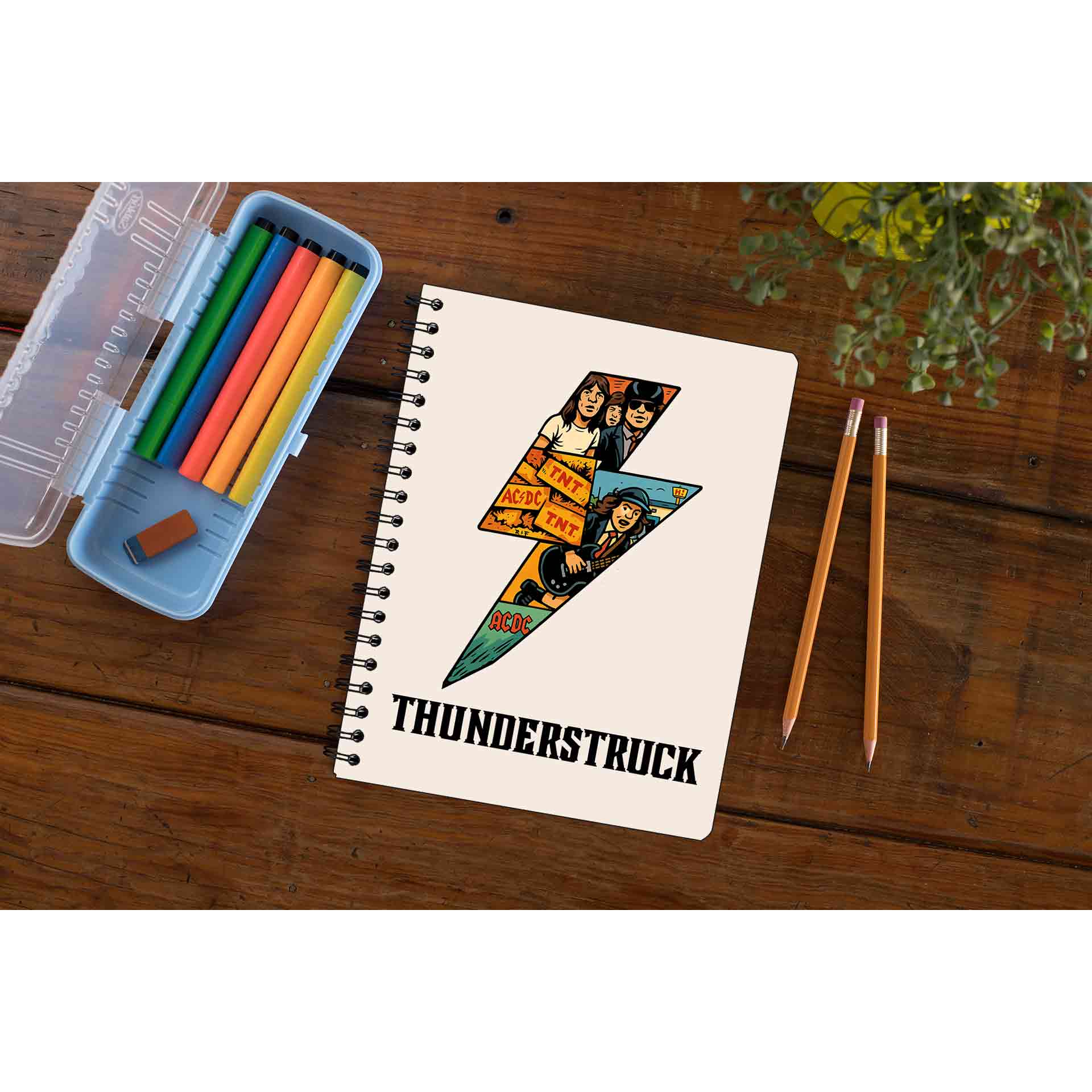 ac/dc thunderstruck notebook notepad diary buy online united states of america usa the banyan tee tbt unruled