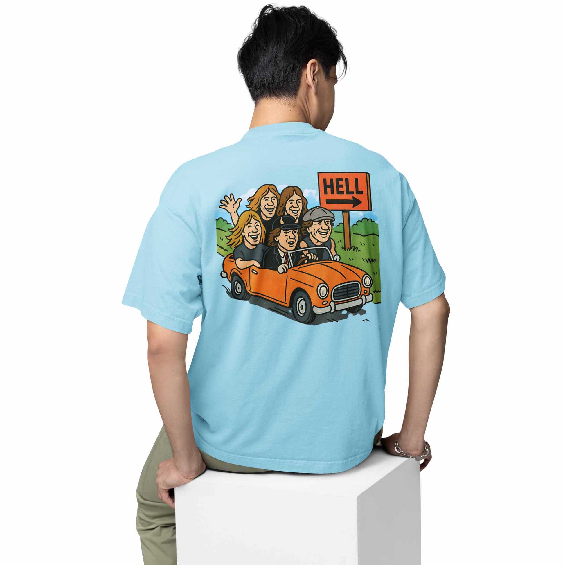 ac dc oversized t-shirt plus size highway to hell