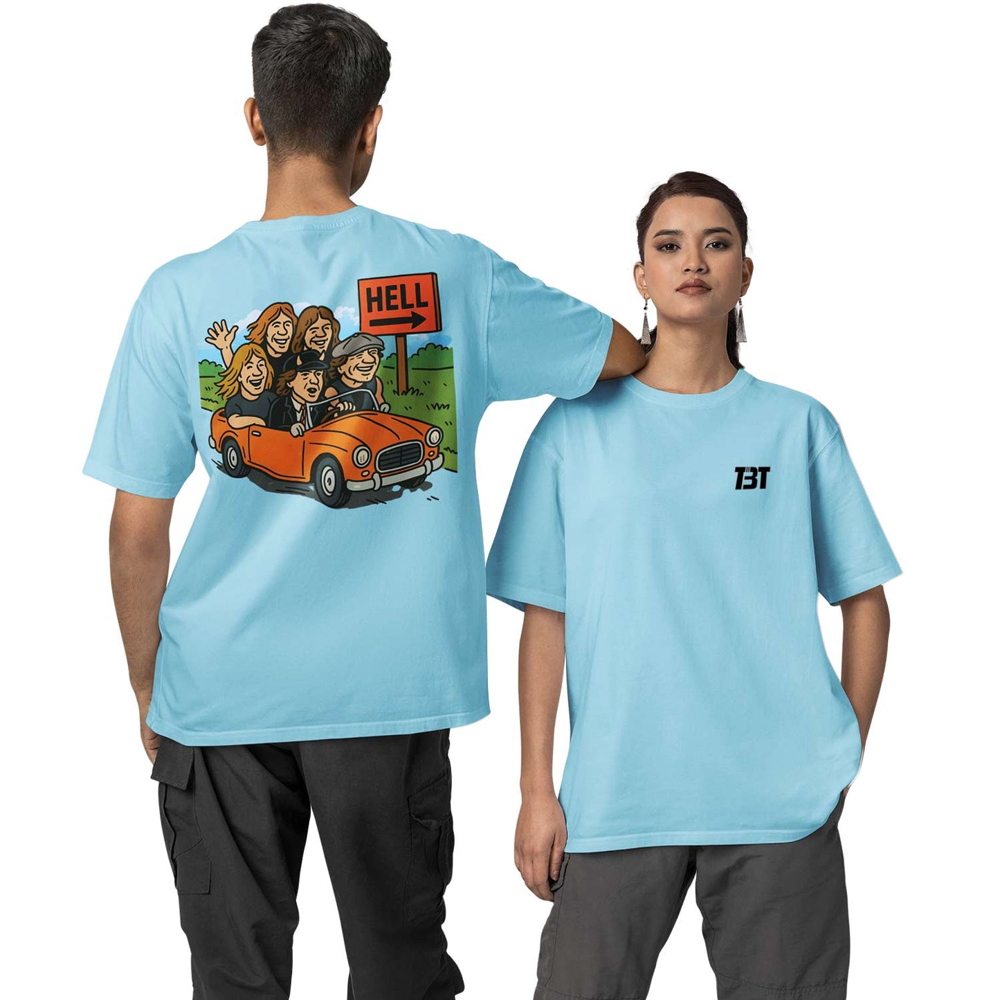 ac dc oversized t-shirt plus size highway to hell