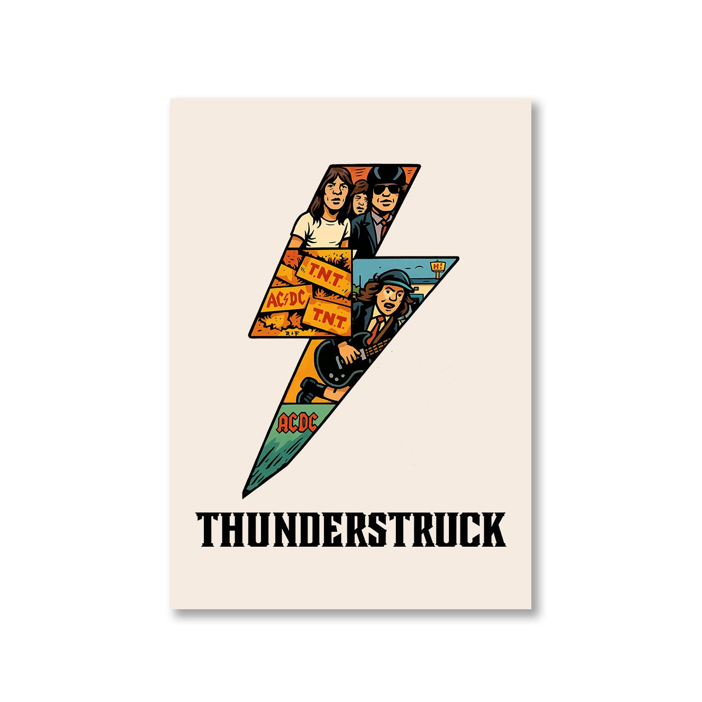 ac/dc thunderstruck poster wall art buy online united states of america usa the banyan tee tbt a4