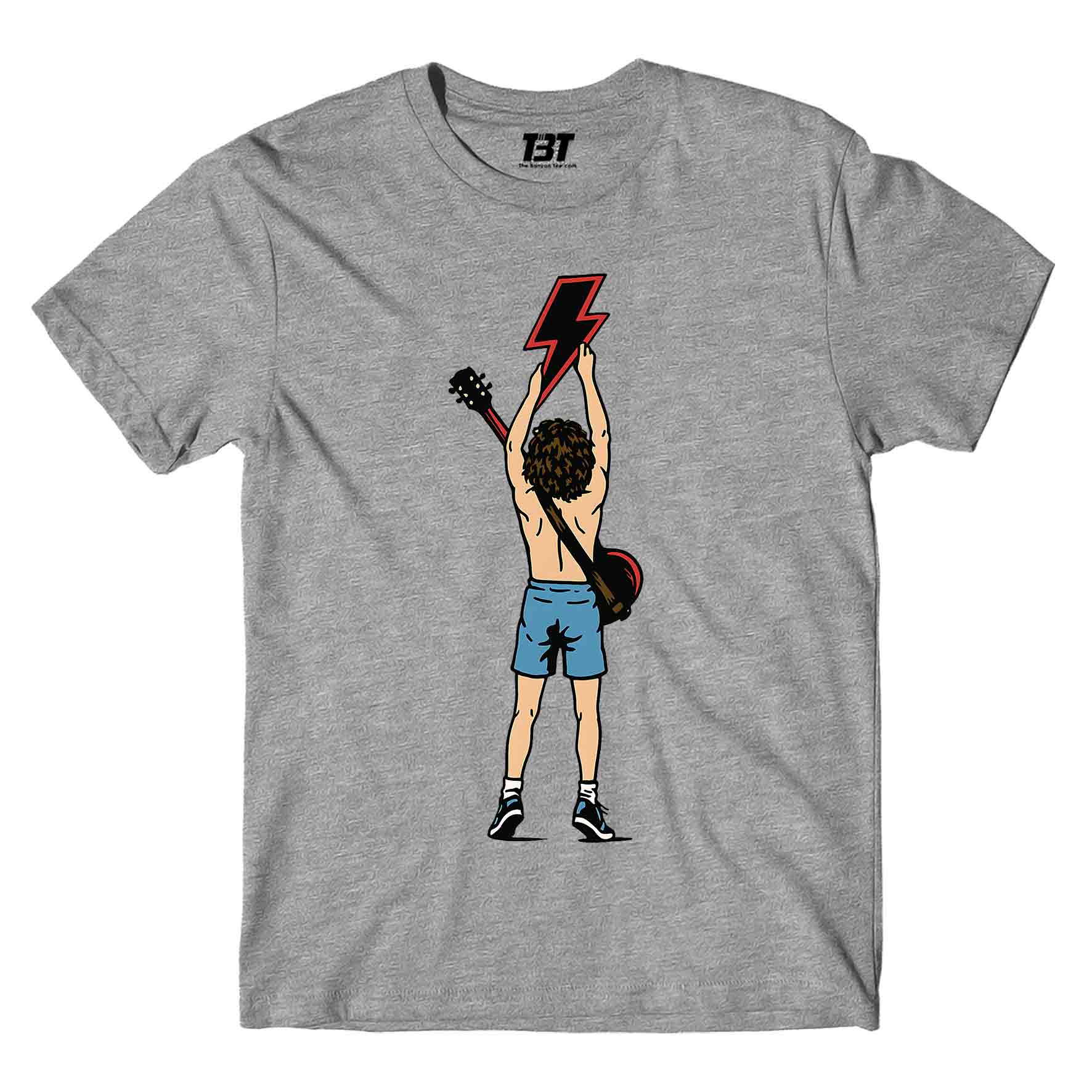 ac/dc angus t-shirt music band buy online united states of america usa the banyan tee tbt men women girls boys unisex Gray