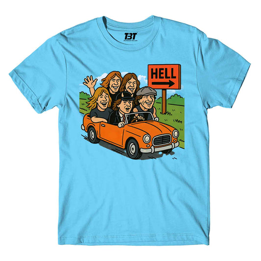 ac/dc highway to hell t-shirt music band buy onliAne united states of america usa the banyan tee tbt men women girls boys unisex sky blue