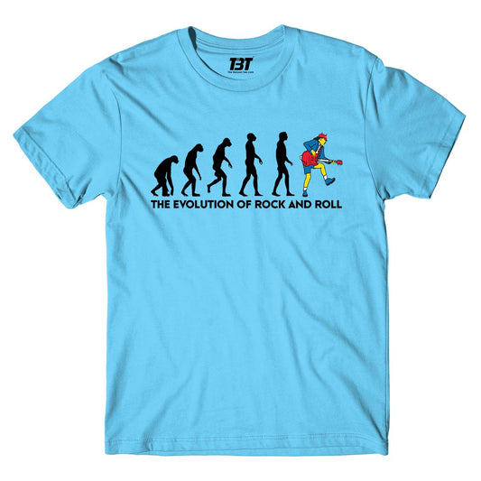 ac/dc the evolution of rock and roll t-shirt music band buy online united states of america usa the banyan tee tbt men women girls boys unisex Sky Blue