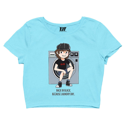 ac/dc back in black meme crop top music band buy online united states of america usa the banyan tee tbt men women girls boys unisex s