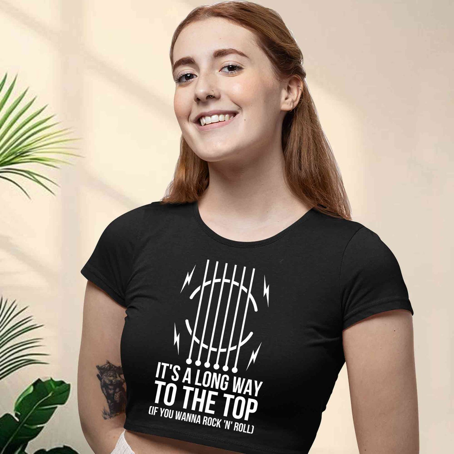 ac/dc long way to the top crop top music band buy online united states of america usa the banyan tee tbt men women girls boys unisex black