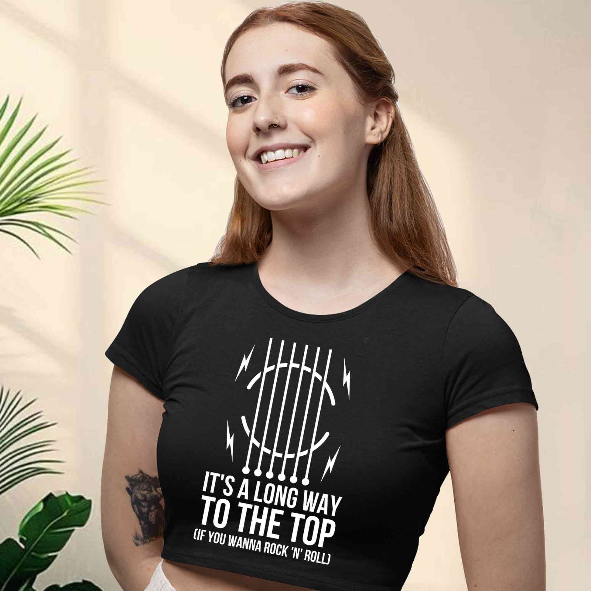 ac/dc long way to the top crop top music band buy online united states of america usa the banyan tee tbt men women girls boys unisex black