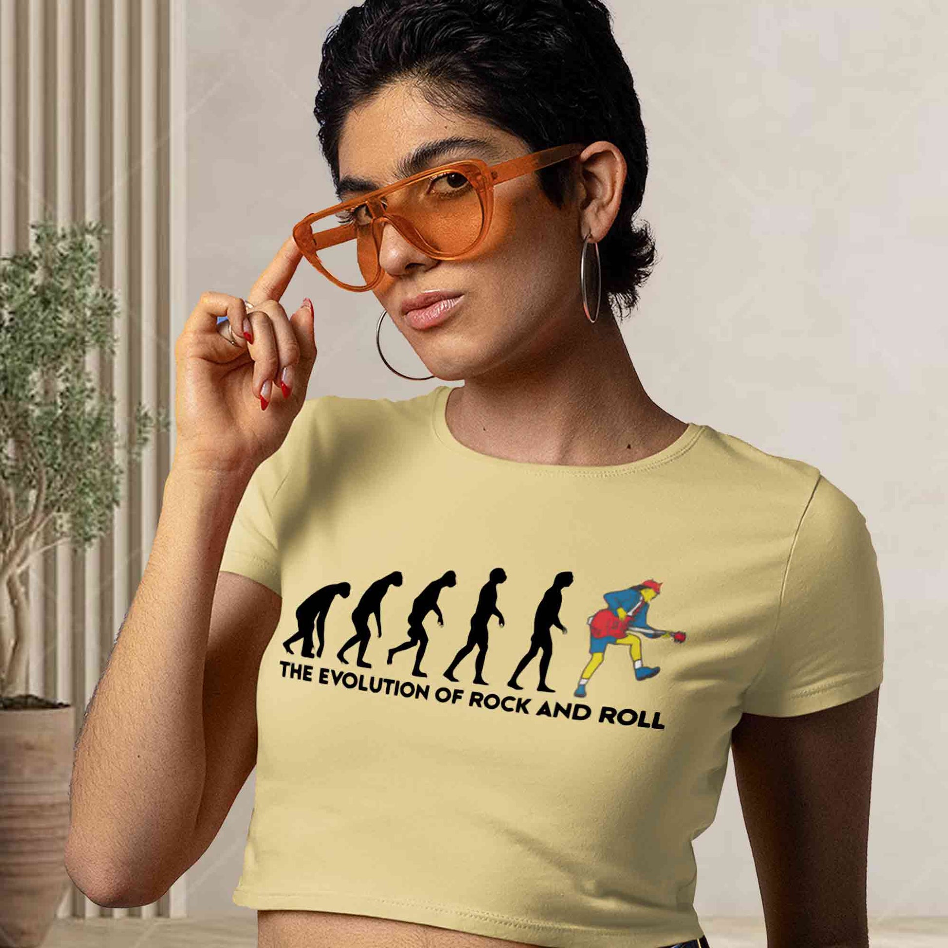 ac/dc the evolution of rock and roll crop top music band buy online united states of america usa the banyan tee tbt men women girls boys unisex Sky Blue